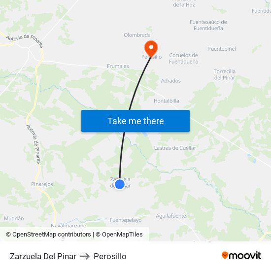 Zarzuela Del Pinar to Perosillo map