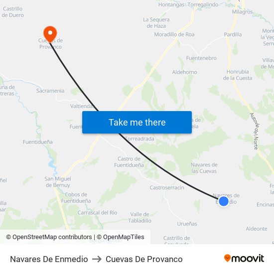 Navares De Enmedio to Cuevas De Provanco map