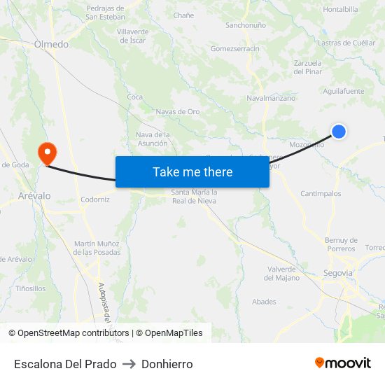 Escalona Del Prado to Donhierro map