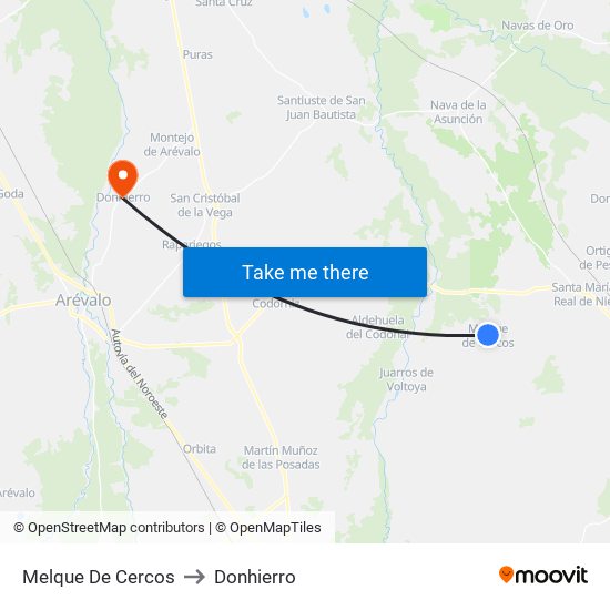 Melque De Cercos to Donhierro map