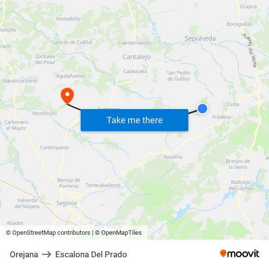 Orejana to Escalona Del Prado map