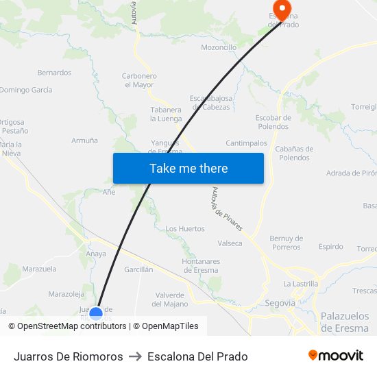 Juarros De Riomoros to Escalona Del Prado map