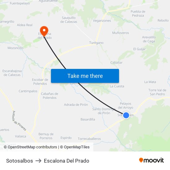 Sotosalbos to Escalona Del Prado map
