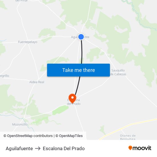 Aguilafuente to Escalona Del Prado map