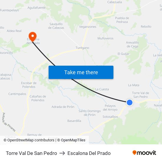 Torre Val De San Pedro to Escalona Del Prado map