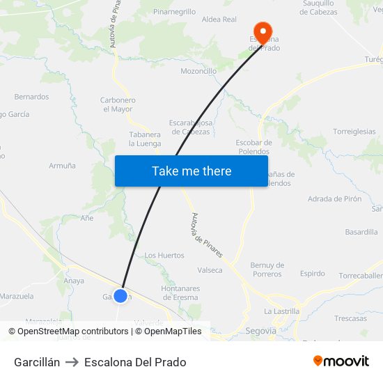 Garcillán to Escalona Del Prado map