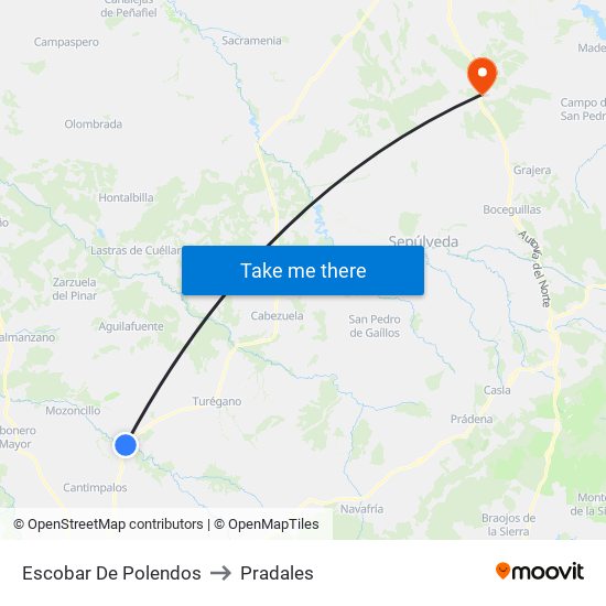 Escobar De Polendos to Pradales map