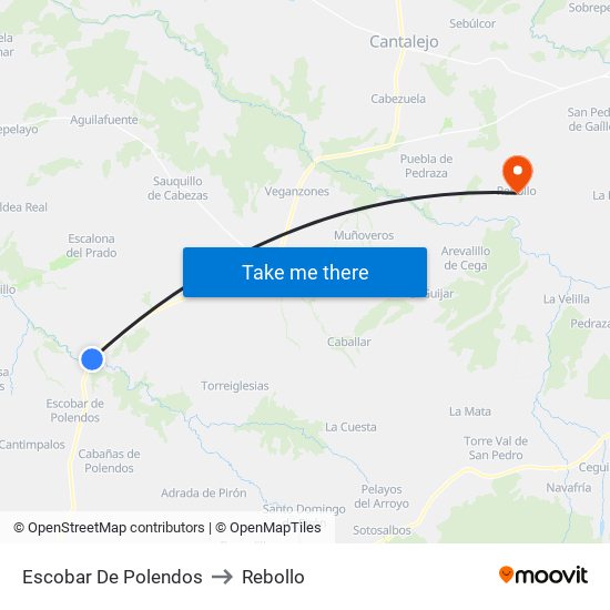 Escobar De Polendos to Rebollo map