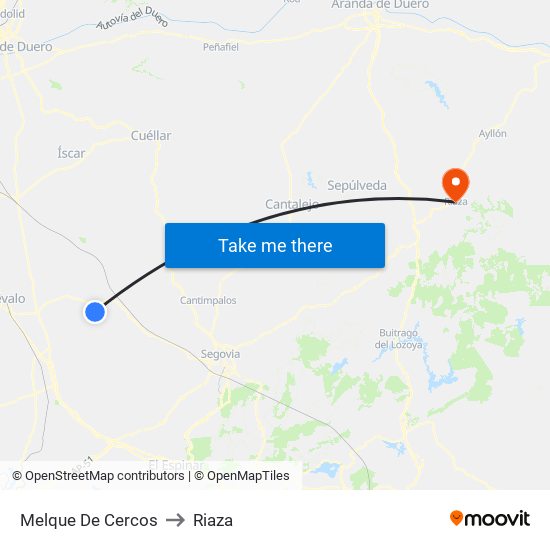 Melque De Cercos to Riaza map