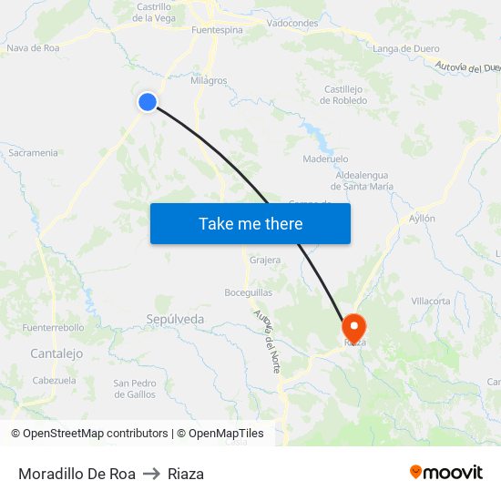 Moradillo De Roa to Riaza map