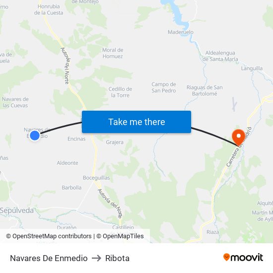 Navares De Enmedio to Ribota map