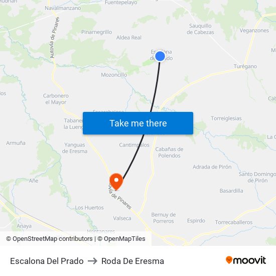 Escalona Del Prado to Roda De Eresma map