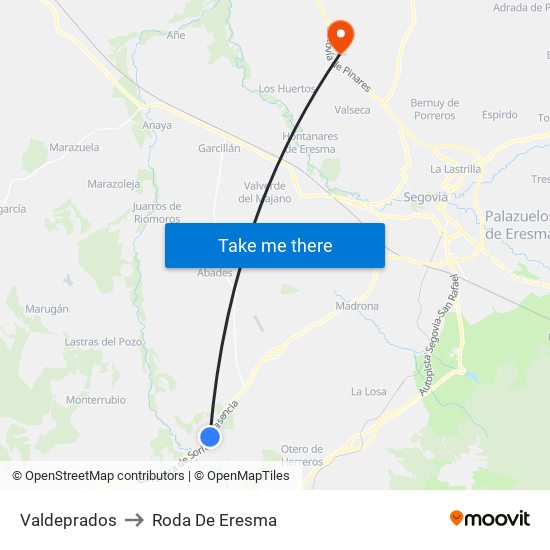 Valdeprados to Roda De Eresma map