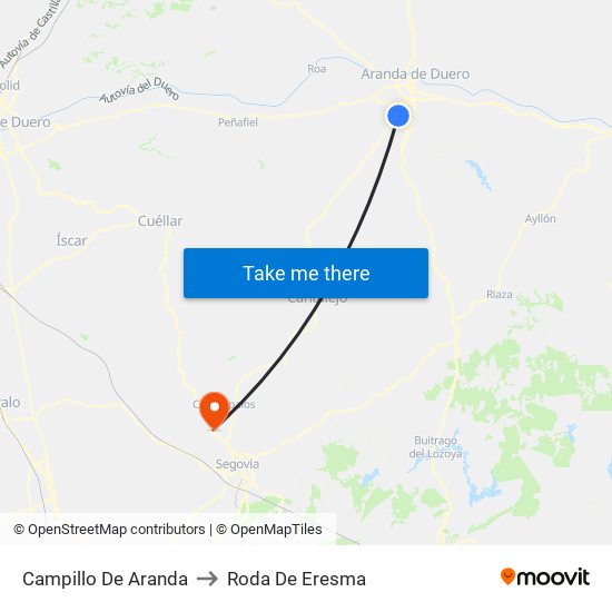 Campillo De Aranda to Roda De Eresma map