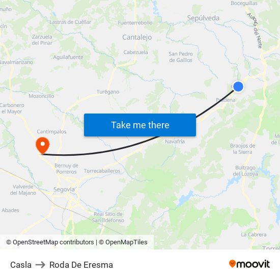 Casla to Roda De Eresma map