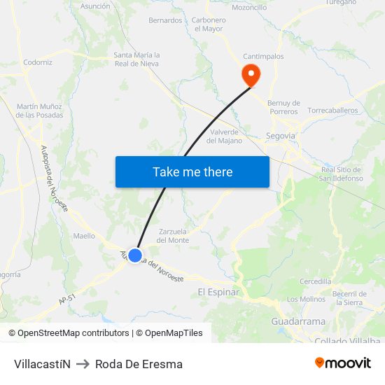 Villacastí­N to Roda De Eresma map