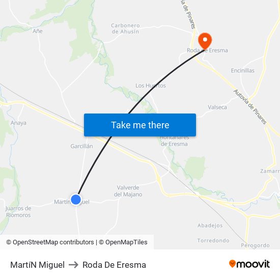 Martí­N Miguel to Roda De Eresma map