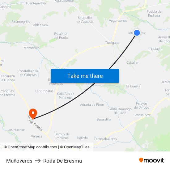 Muñoveros to Roda De Eresma map