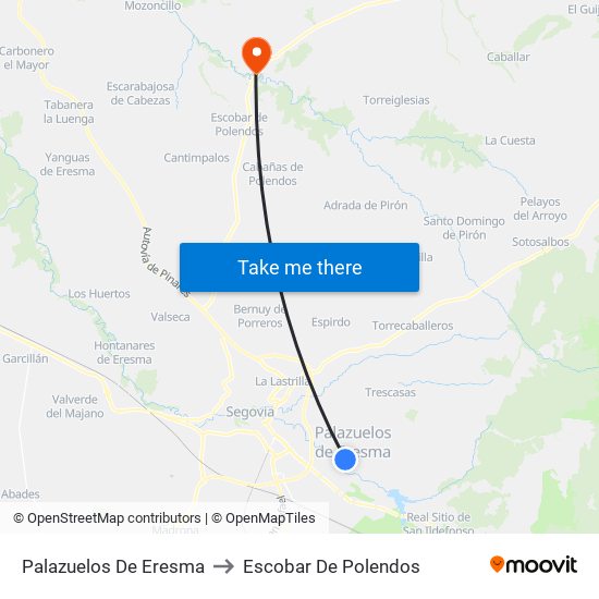 Palazuelos De Eresma to Escobar De Polendos map