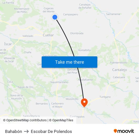 Bahabón to Escobar De Polendos map