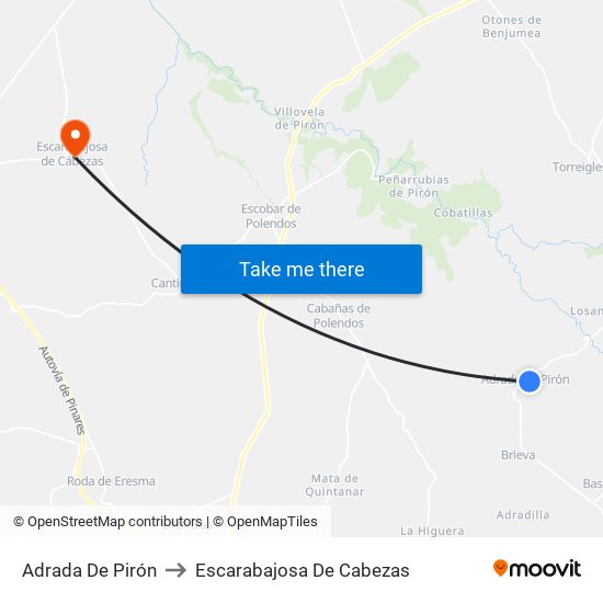 Adrada De Pirón to Escarabajosa De Cabezas map