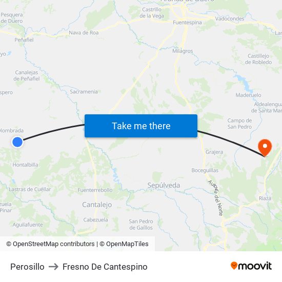 Perosillo to Fresno De Cantespino map