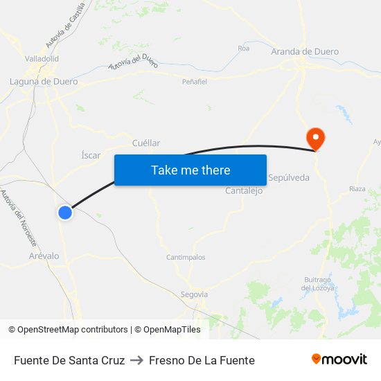 Fuente De Santa Cruz to Fresno De La Fuente map