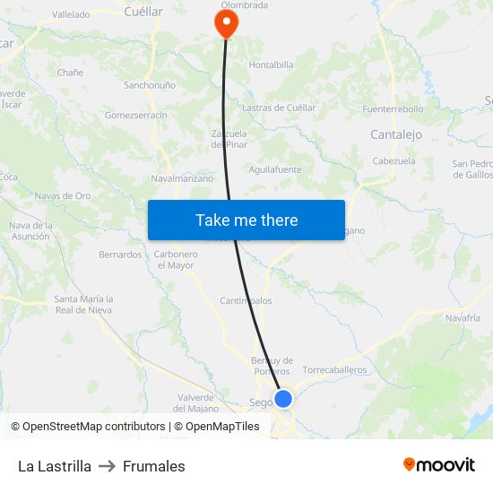 La Lastrilla to Frumales map