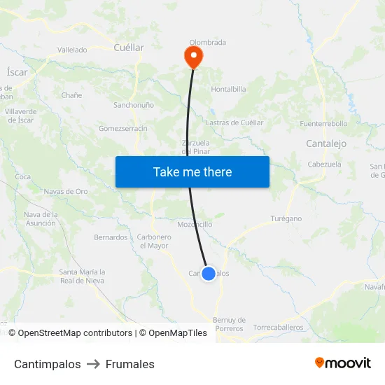 Cantimpalos to Frumales map