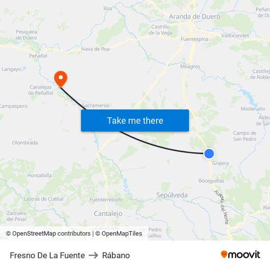 Fresno De La Fuente to Rábano map