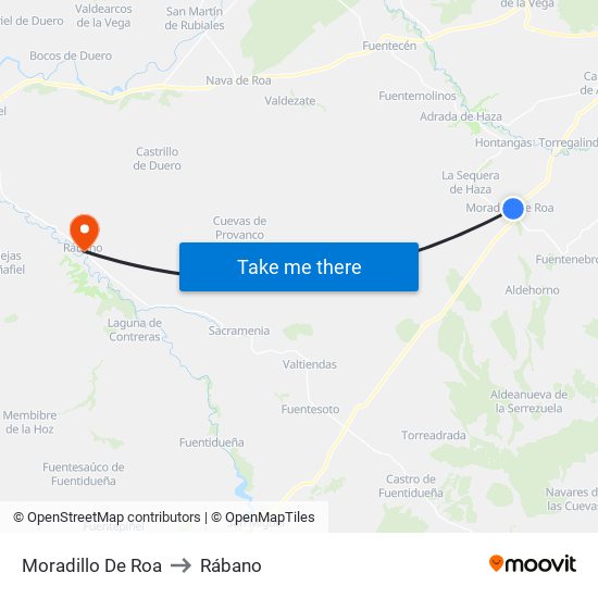 Moradillo De Roa to Rábano map