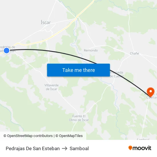 Pedrajas De San Esteban to Samboal map