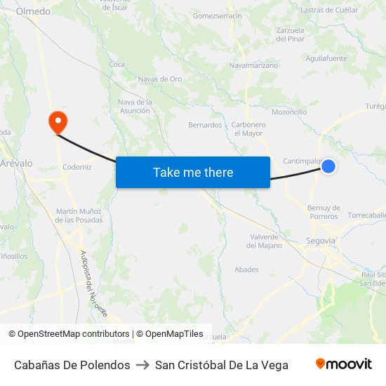 Cabañas De Polendos to San Cristóbal De La Vega map