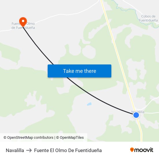 Navalilla to Fuente El Olmo De Fuentidueña map