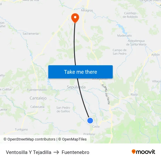 Ventosilla Y Tejadilla to Fuentenebro map