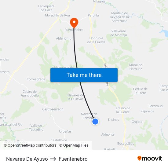 Navares De Ayuso to Fuentenebro map