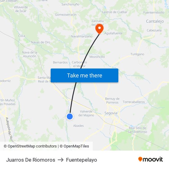 Juarros De Riomoros to Fuentepelayo map