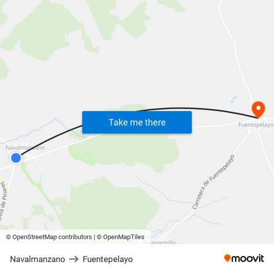 Navalmanzano to Fuentepelayo map