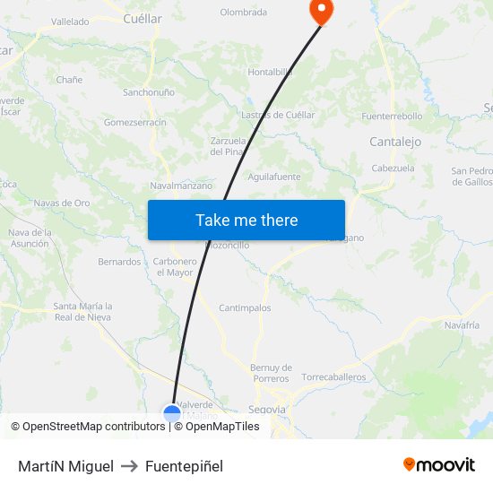 Martí­N Miguel to Fuentepiñel map