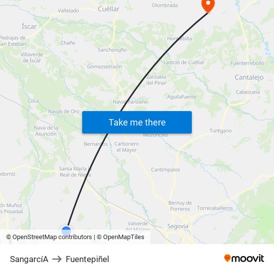 Sangarcí­A to Fuentepiñel map