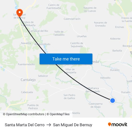 Santa Marta Del Cerro to San Miguel De Bernuy map