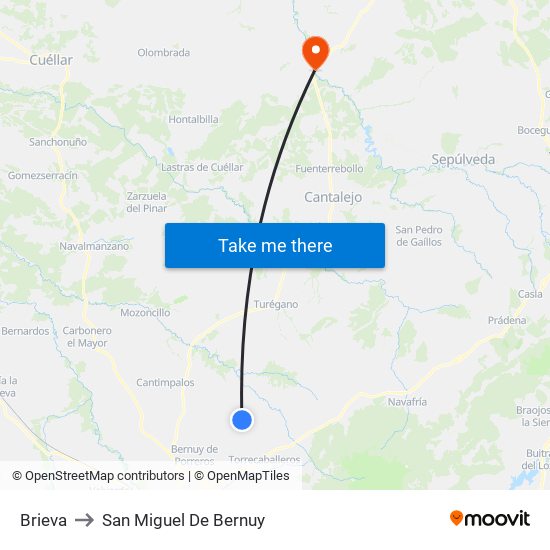 Brieva to San Miguel De Bernuy map