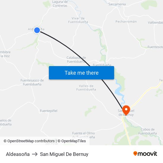 Aldeasoña to San Miguel De Bernuy map