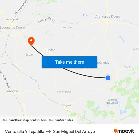 Ventosilla Y Tejadilla to San Miguel Del Arroyo map