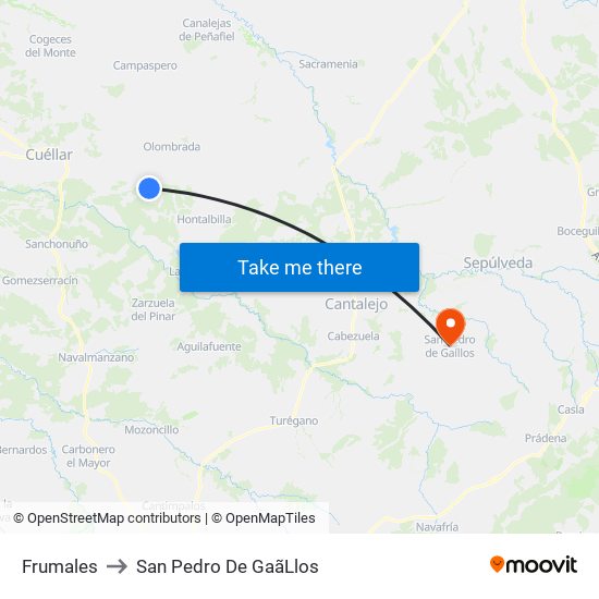Frumales to San Pedro De Gaã­Llos map