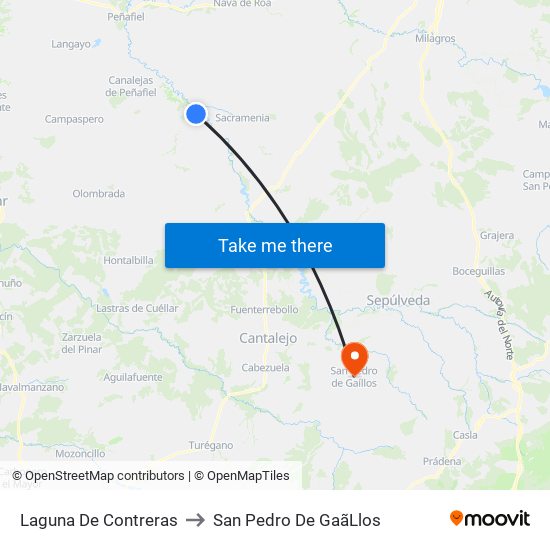Laguna De Contreras to San Pedro De Gaã­Llos map