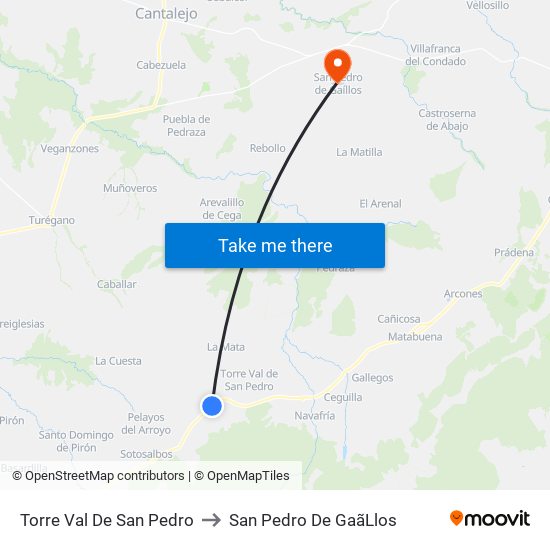 Torre Val De San Pedro to San Pedro De Gaã­Llos map
