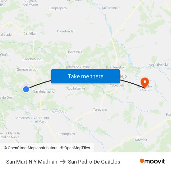 San Martí­N Y Mudrián to San Pedro De Gaã­Llos map