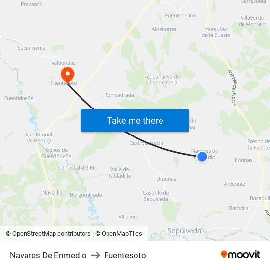 Navares De Enmedio to Fuentesoto map