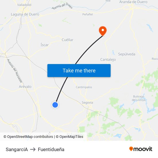 Sangarcí­A to Fuentidueña map